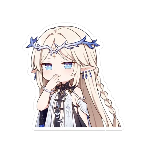 Cartethyia Holding Laugh — Kiss-Cut sticker