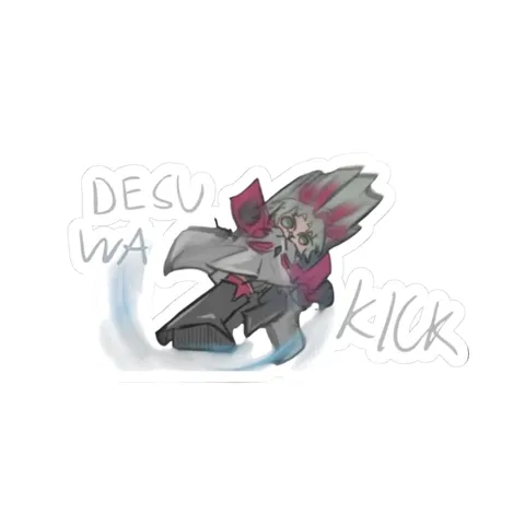 Chibi Carlotta Desuwa Kick — Kiss-Cut sticker