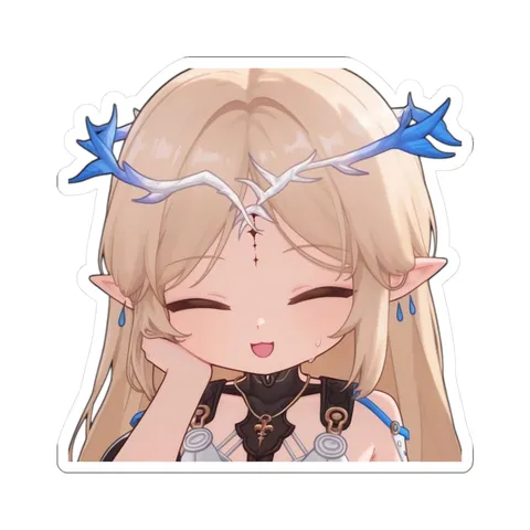 Chibi Cartethyia Tongue Out — Kiss-Cut sticker