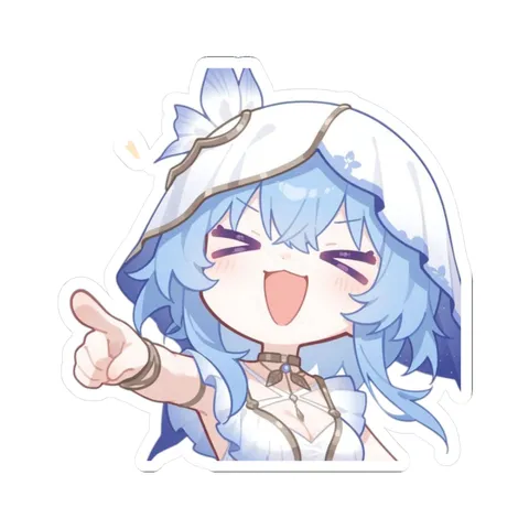 Chibi Shorekeeper Points and Laughs — Sticker sticker
