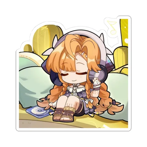 Chibi Sigrika Headphones — Kiss-Cut sticker