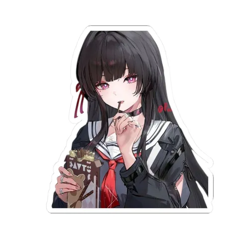 Chisa Eating Pocky Sticks — Sticker sticker