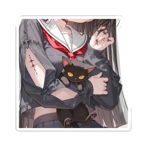 Chisa Long Black Hair — Sticker sticker