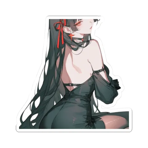 Chisa Black Dress — Kiss-Cut sticker