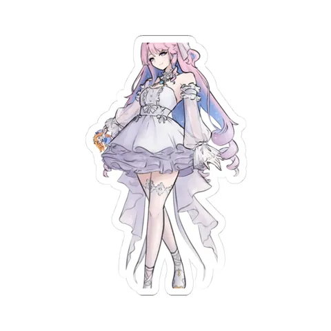 Denia White Dress — Kiss-Cut sticker