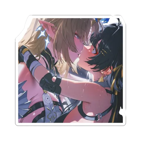 Fleurdelys and Rover Kissing — Kiss-Cut sticker