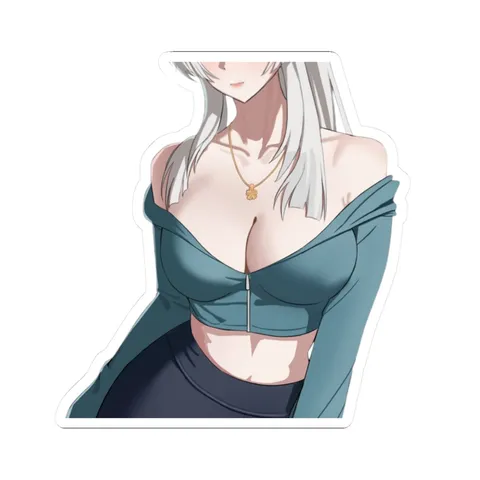 Hiyuki Blue Croptop — Kiss-Cut sticker