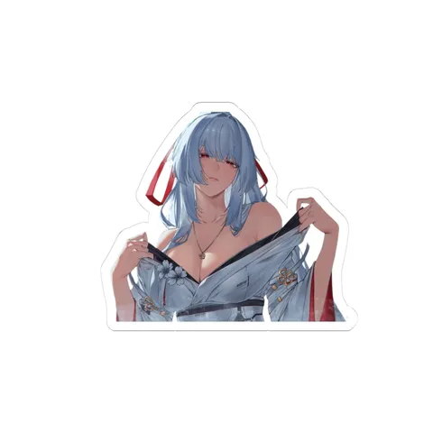 Hiyuki Taking Off Clothes — Kiss-Cut sticker