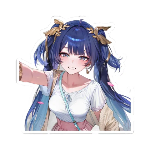 Iuno Blue Hair — Kiss-Cut sticker