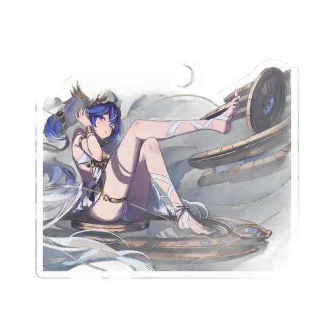 Iuno Seated Crescent Moon — Kiss-Cut sticker