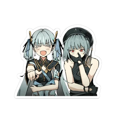 Jinhsi and Sanhua Laughing — Kiss-Cut sticker