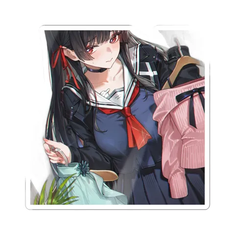 Kuchiba Chisa Choosing Outfit — Kiss-Cut sticker