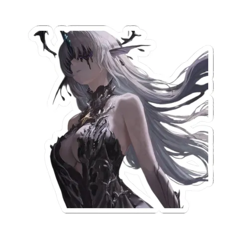 Leviathan White Hair Horn — Sticker sticker