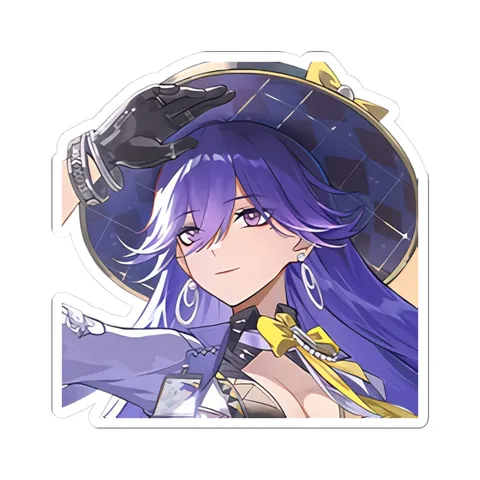 Lucilla Purple Hat — Kiss-Cut sticker