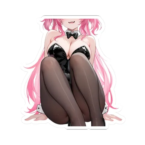 Lupa Sitting In Bunny Suit — Kiss-Cut sticker