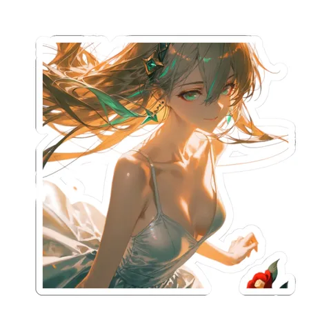 Lynae White Dress — Kiss-Cut sticker