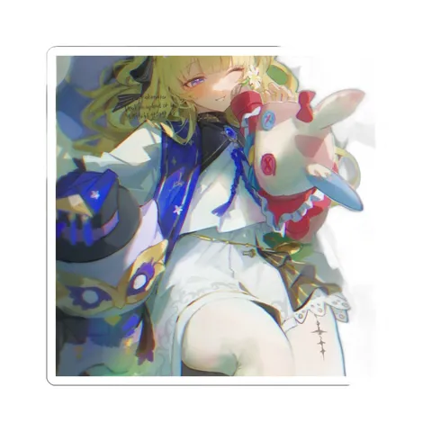 Phoebe Holding Plush — Sticker sticker