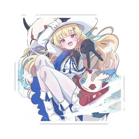 Phoebe Holding Stuffed Toy — Kiss-Cut sticker