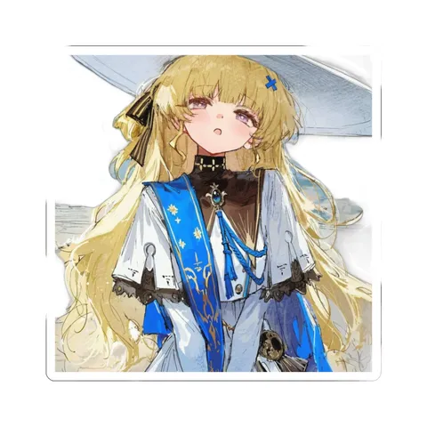 Phoebe White Dress Cape — Kiss-Cut sticker