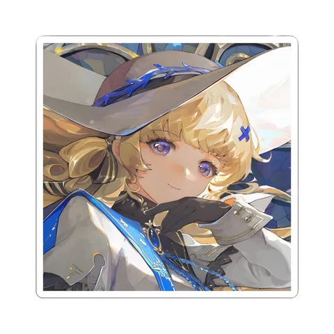 Phoebe White Blue Outfit — Kiss-Cut sticker