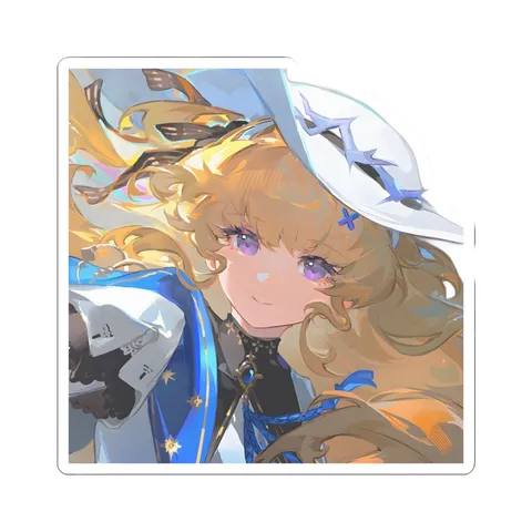 Phoebe White Hat — Kiss-Cut sticker