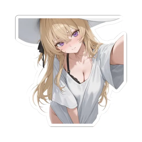 Phoebe White Shirt — Kiss-Cut sticker