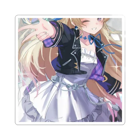 Phoebe Winking Blonde Dress — Kiss-Cut sticker