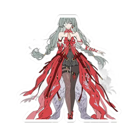 Phrolova Red Outfit Eyepatch — Kiss-Cut sticker