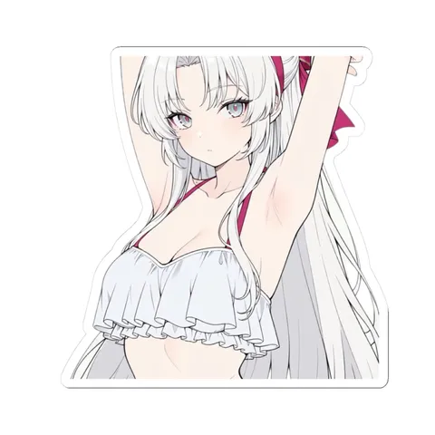 Carlotta Swimsuit Stretching — Kiss-Cut sticker
