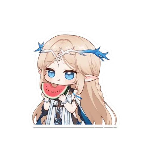 Cartethyia Eating Watermelon — Kiss-Cut sticker