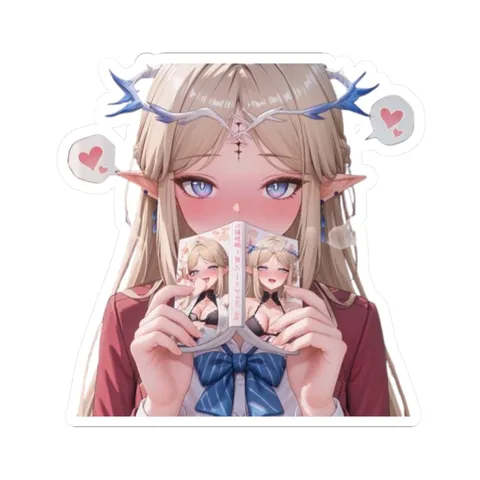 Cartethyia Reading Manga — Kiss-Cut sticker