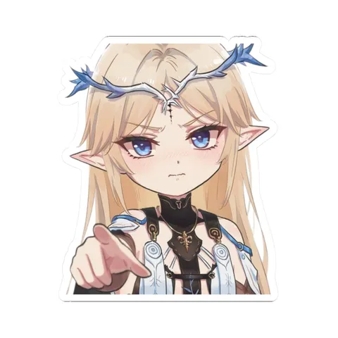 Chibi Cartethyia Points At You — Kiss-Cut sticker