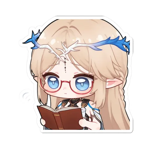 Chibi Cartethyia Reading A Book — Kiss-Cut sticker