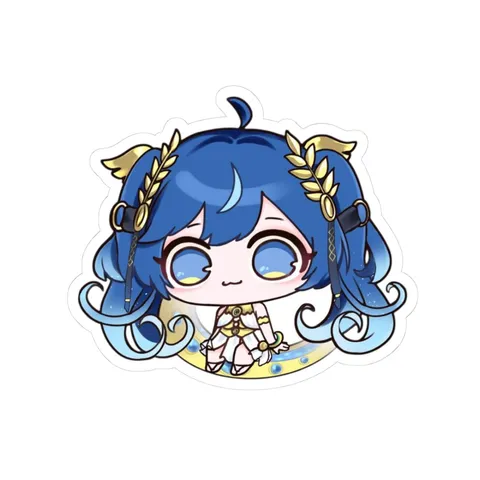Chibi Iuno Sitting On Moon — Kiss-Cut sticker