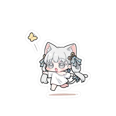 Chibi Jinshi Catching Butterflies — Kiss-Cut sticker