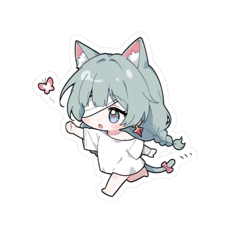 Chibi Phrolova Chasing Butterflies — Kiss-Cut sticker