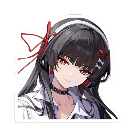 Chisa Wearing Headphones — Kiss-Cut sticker