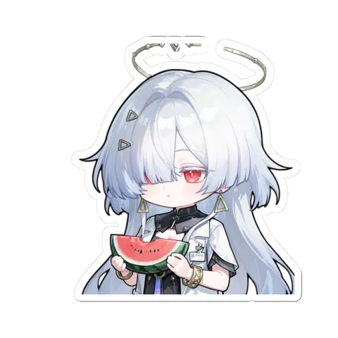 Mornye Eating Watermelon — Kiss-Cut sticker