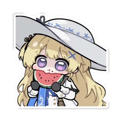 Phoebe Eating Watermelon — Kiss-Cut sticker