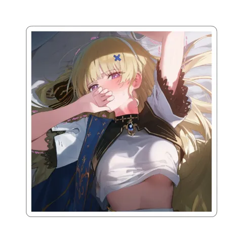 Phoebe Laying In Bed — Kiss-Cut sticker