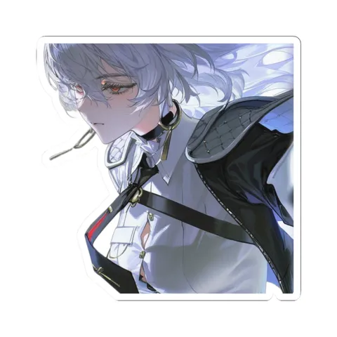 Zani White Hair Tactical — Kiss-Cut sticker