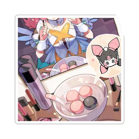 Aria Doing Makeup — Kiss-Cut sticker