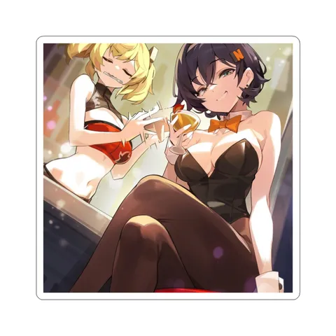 Burnice and Belle At Bar — Kiss-Cut sticker