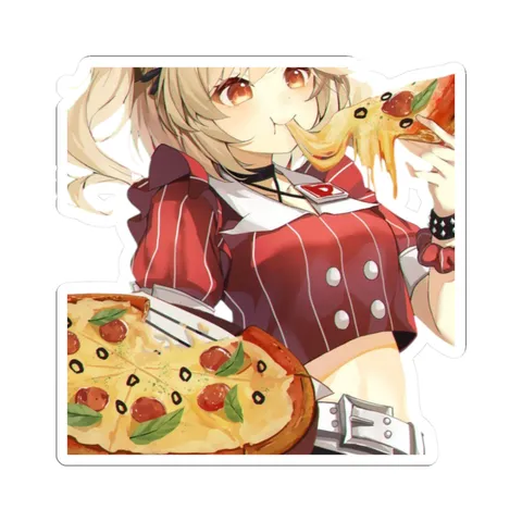 Burnice Eating Pizza — Kiss-Cut sticker