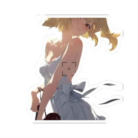 Burnice White White Sundress — Kiss-Cut sticker