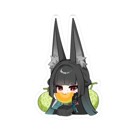 Chibi Miyabi Eating Melon — Sticker sticker