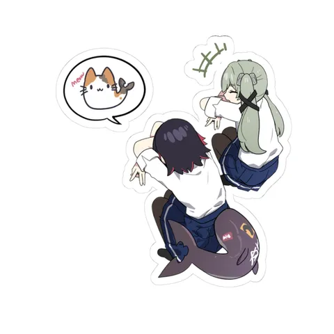 Ellen Joe and Corin Cat Shadows — Kiss-Cut sticker