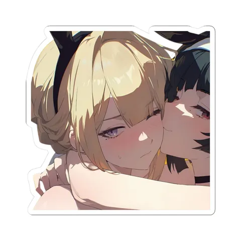 Evelyn and Astra Yao Kissing — Kiss-Cut sticker