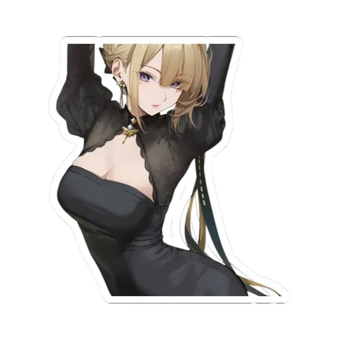 Evelyn Black Dress Stretching — Sticker sticker