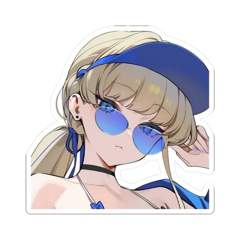 Evelyn Blue Sunglasses — Sticker sticker